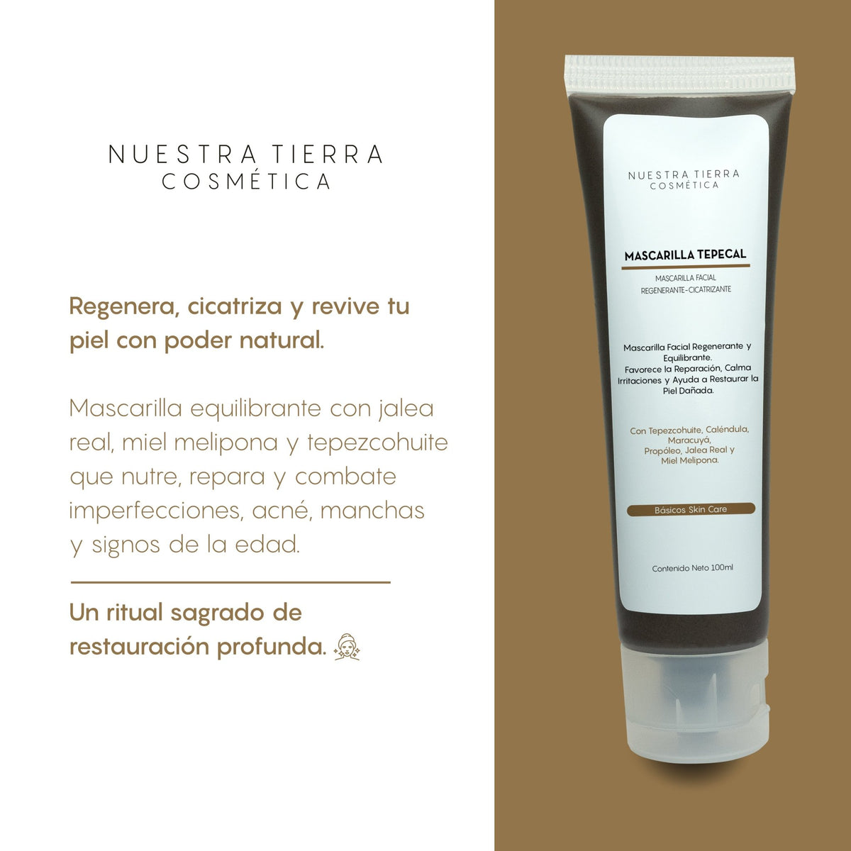 Tepecal Mascarilla Regenerante - Nuestra Tierra Cosmética Ancestral