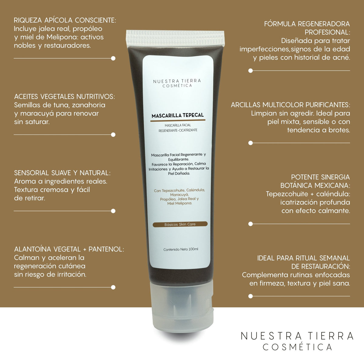 Tepecal Mascarilla Regenerante - Nuestra Tierra Cosmética Ancestral