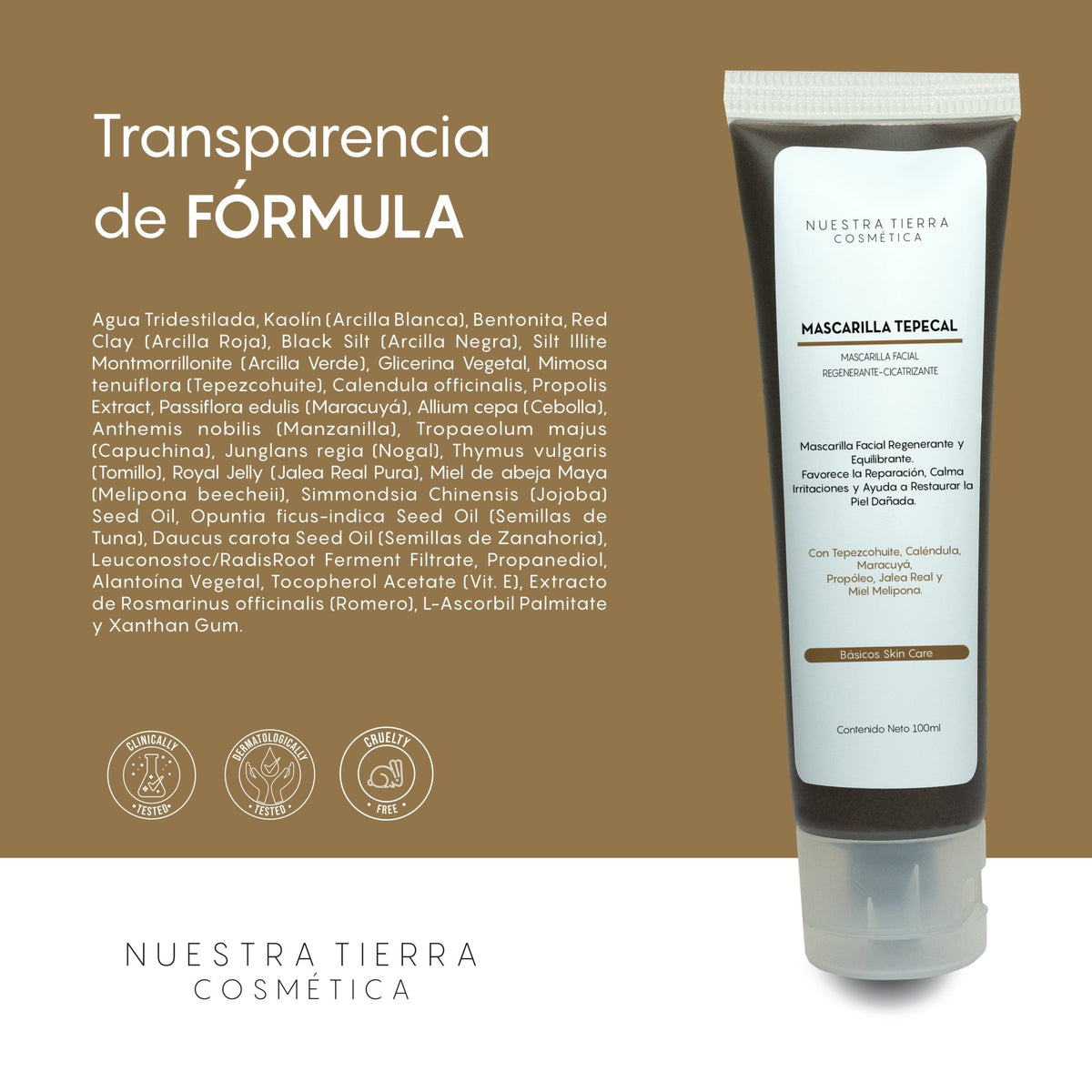 Tepecal Mascarilla Regenerante - Nuestra Tierra Cosmética Ancestral