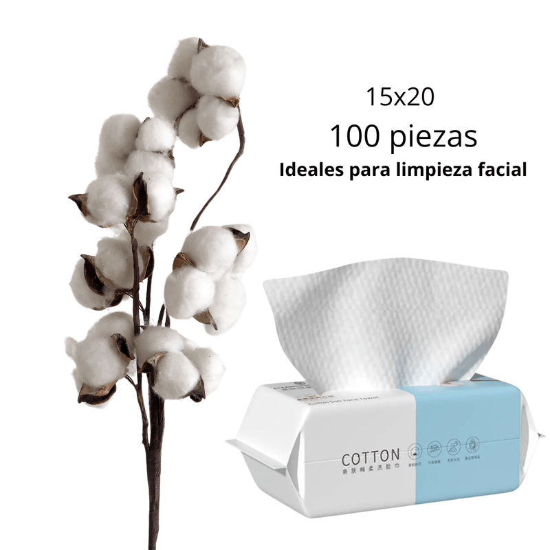 Toallitas Desechables 100% Algodón Para Limpieza Facial Spa - Nuestra Tierra Cosmética Ancestral