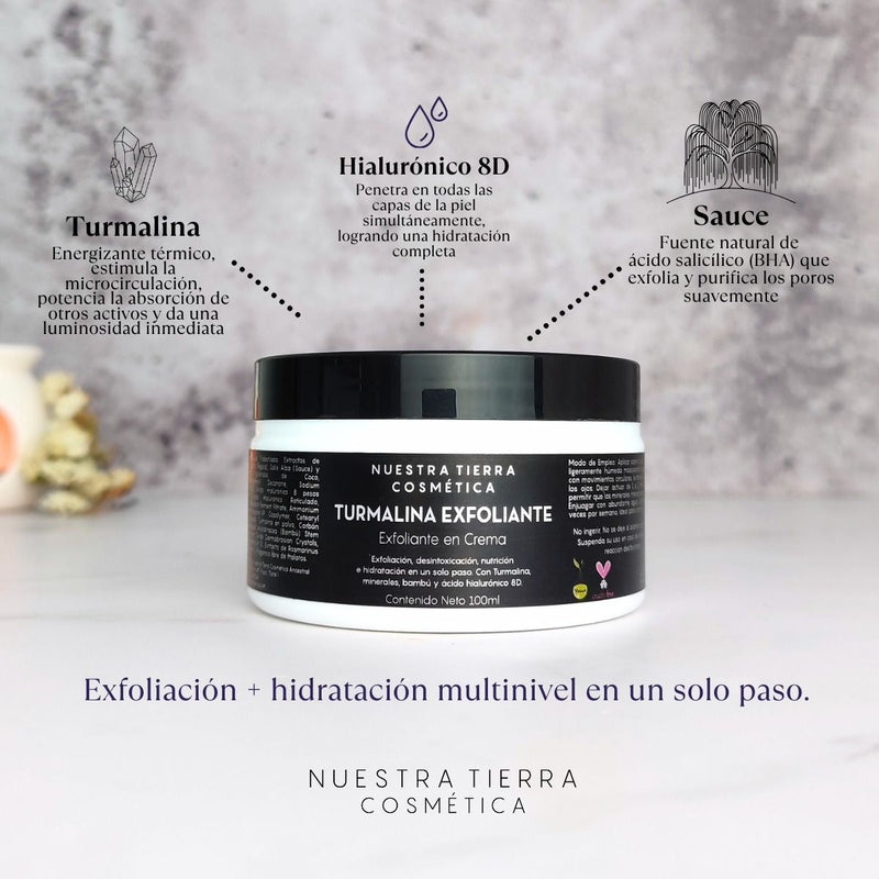 Turmalina Exfoliante en Crema - Nuestra Tierra Cosmética Ancestral