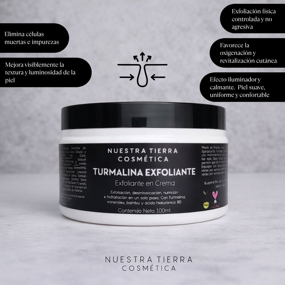 Turmalina Exfoliante en Crema - Nuestra Tierra Cosmética Ancestral