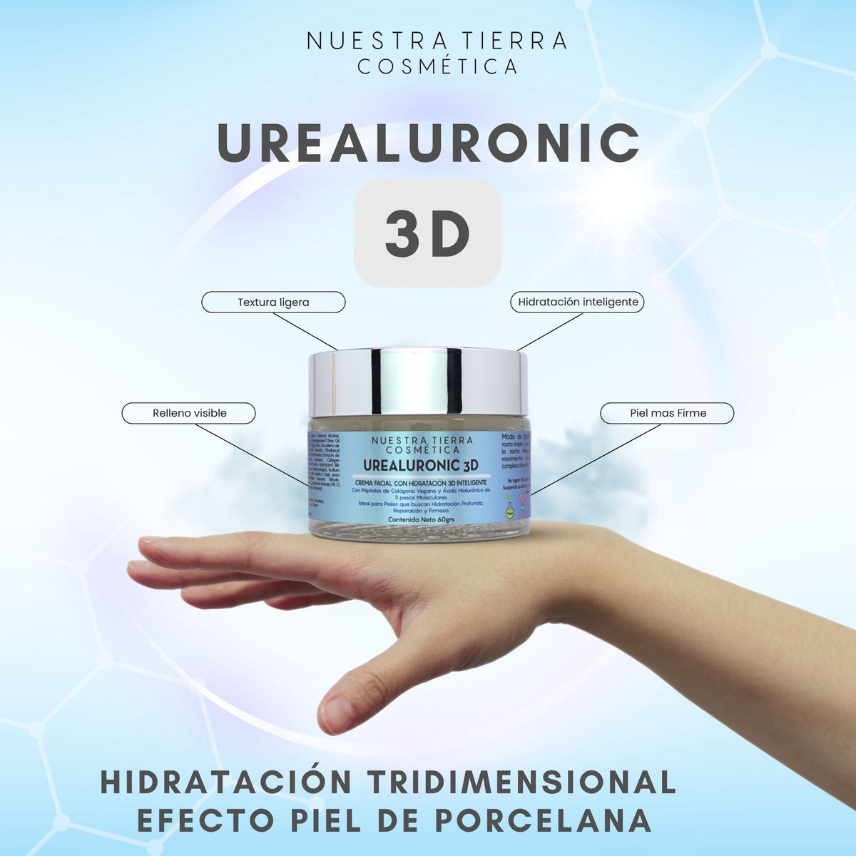 Urealuronic 3D Crema Facial Hidratante Tridimensional - Nuestra Tierra Cosmética Ancestral