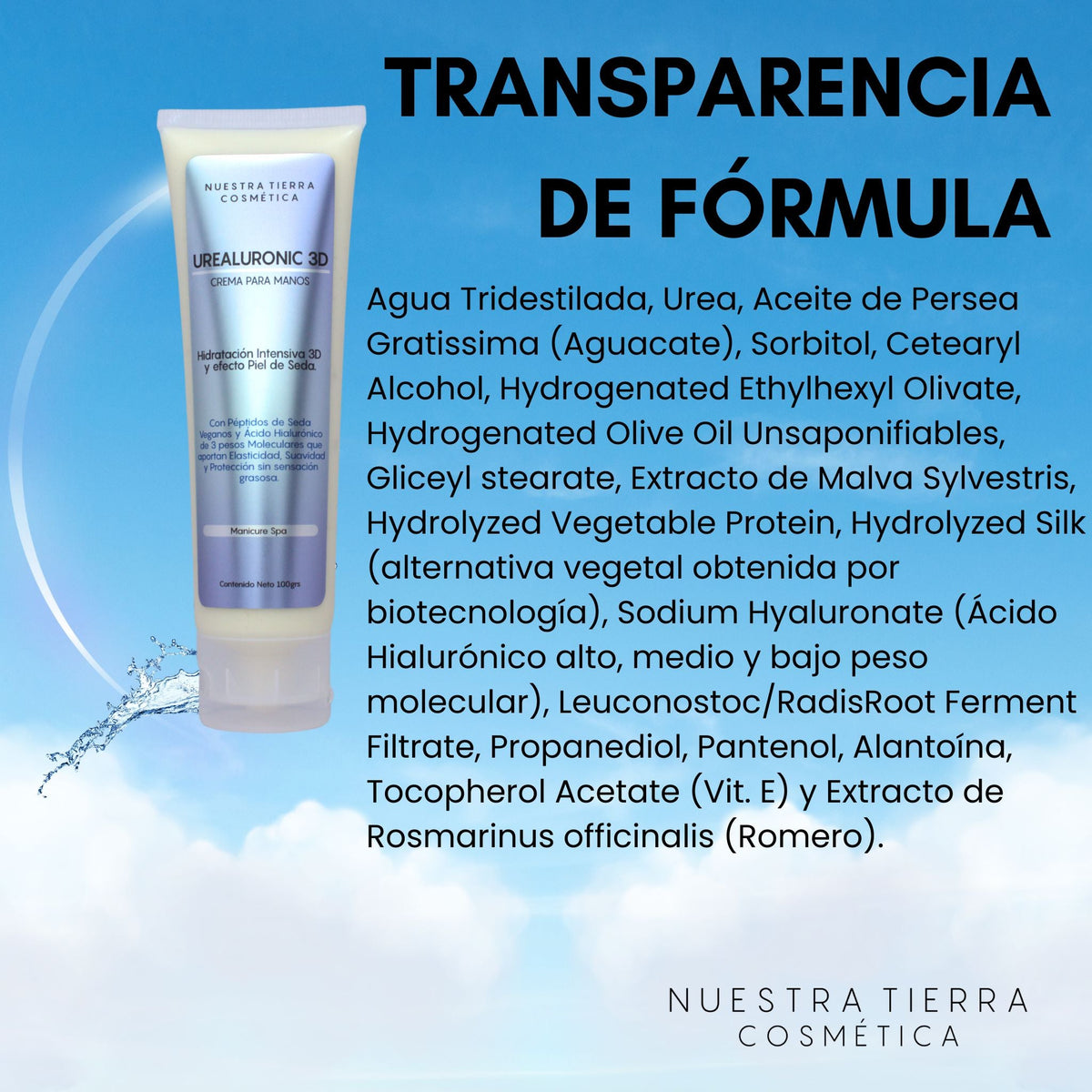 Urealuronic 3D Crema para Manos efecto Seda - Nuestra Tierra Cosmética Ancestral