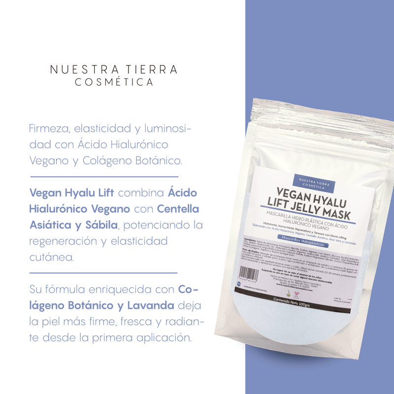 Vegan Hyalu Lift Mascarilla Hidro - Plastica Humectante y Tensora - Nuestra Tierra Cosmética Ancestral