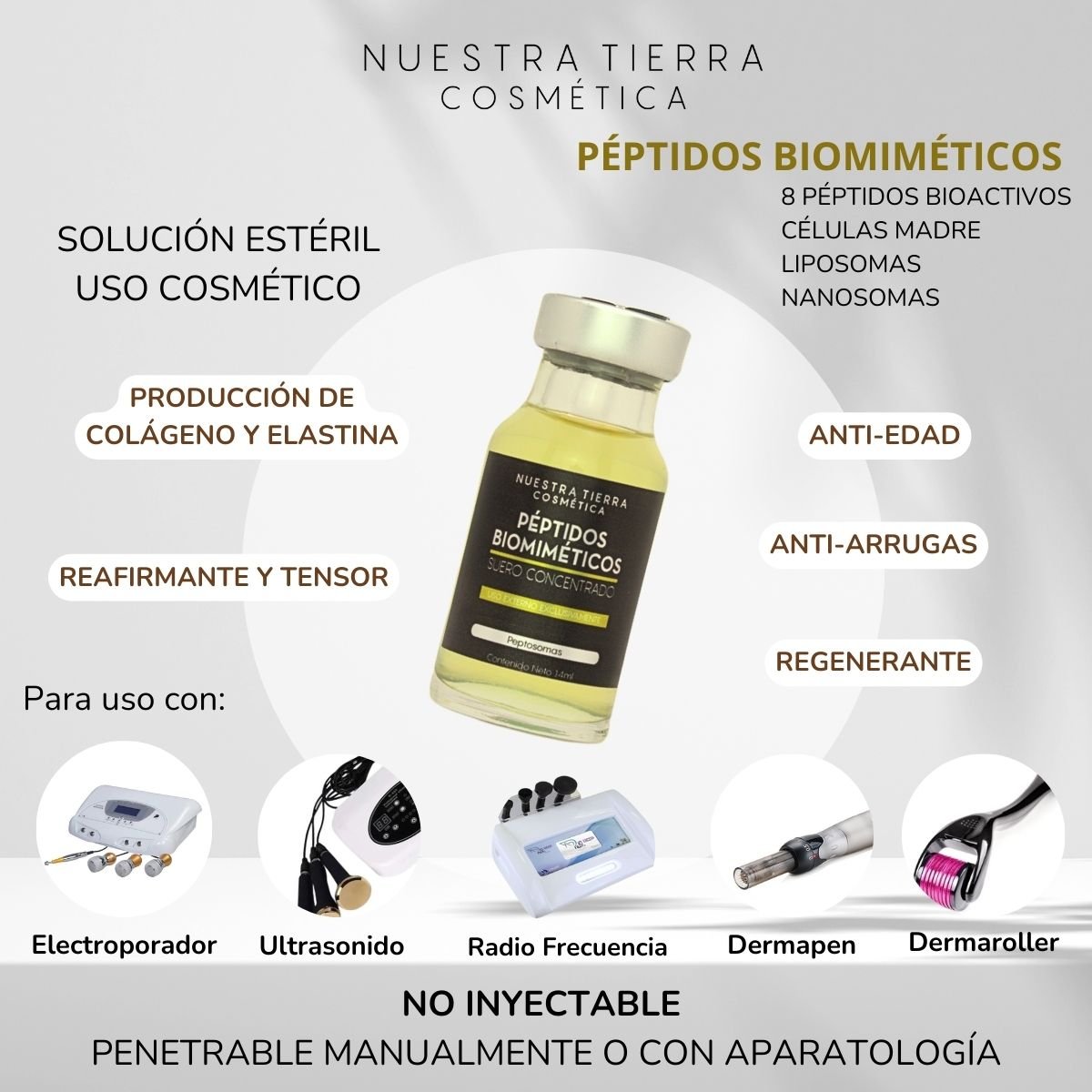 Vial Peptidos Biomimeticos - Nuestra Tierra Cosmética Ancestral