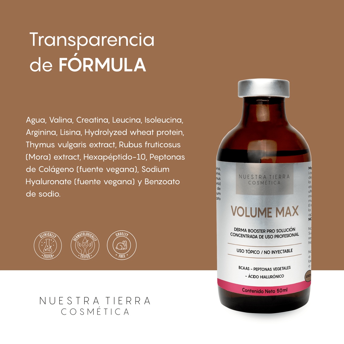 Volume Max Solucion Concentrada Voluminizadora Vial - Nuestra Tierra Cosmética Ancestral
