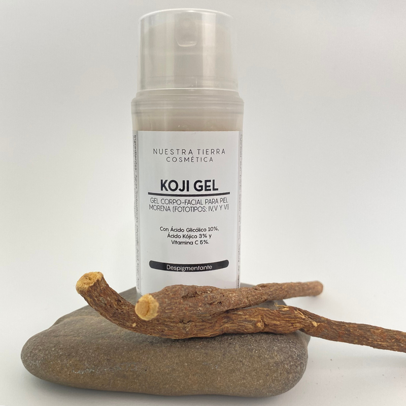 Koji Gel Despigmentante para piel morena con Ac. Glicolico, Kojico y Vit. C