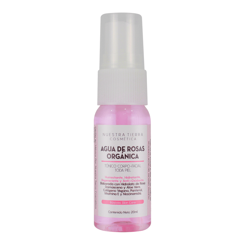 Agua De Rosas Organica de bolsillo - Nuestra Tierra Cosmética Ancestral