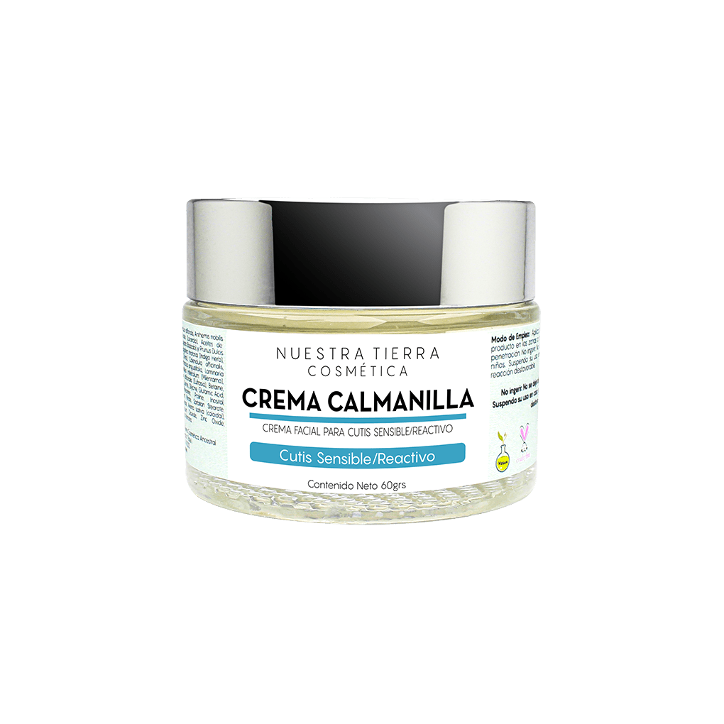 Calmanilla Crema Facial Calmante ideal para piel sensible y rosácea - Nuestra Tierra Cosmética Ancestral