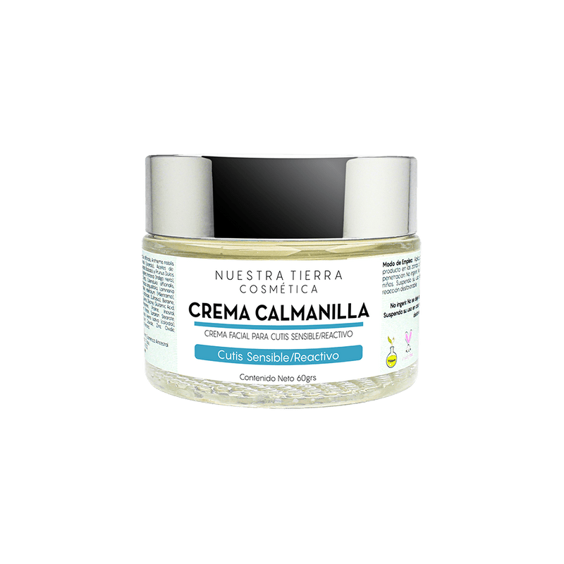 Calmanilla Crema Facial Calmante ideal para piel sensible y rosácea - Nuestra Tierra Cosmética Ancestral