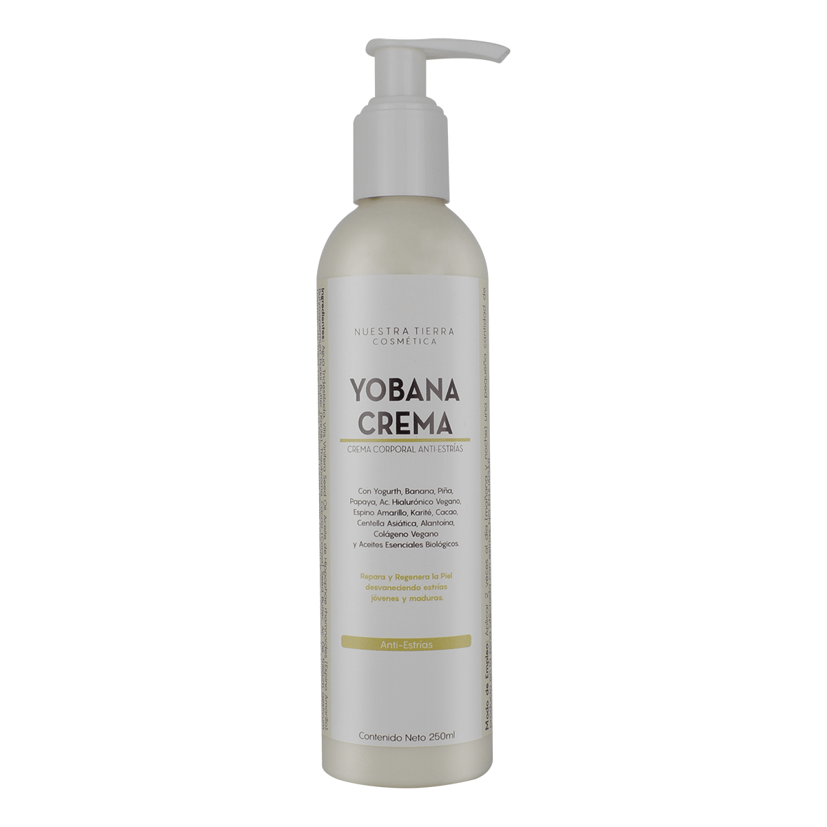 Crema Anti - estrias Regenerante Con Yogurth Y Banana - Nuestra Tierra Cosmética Ancestral