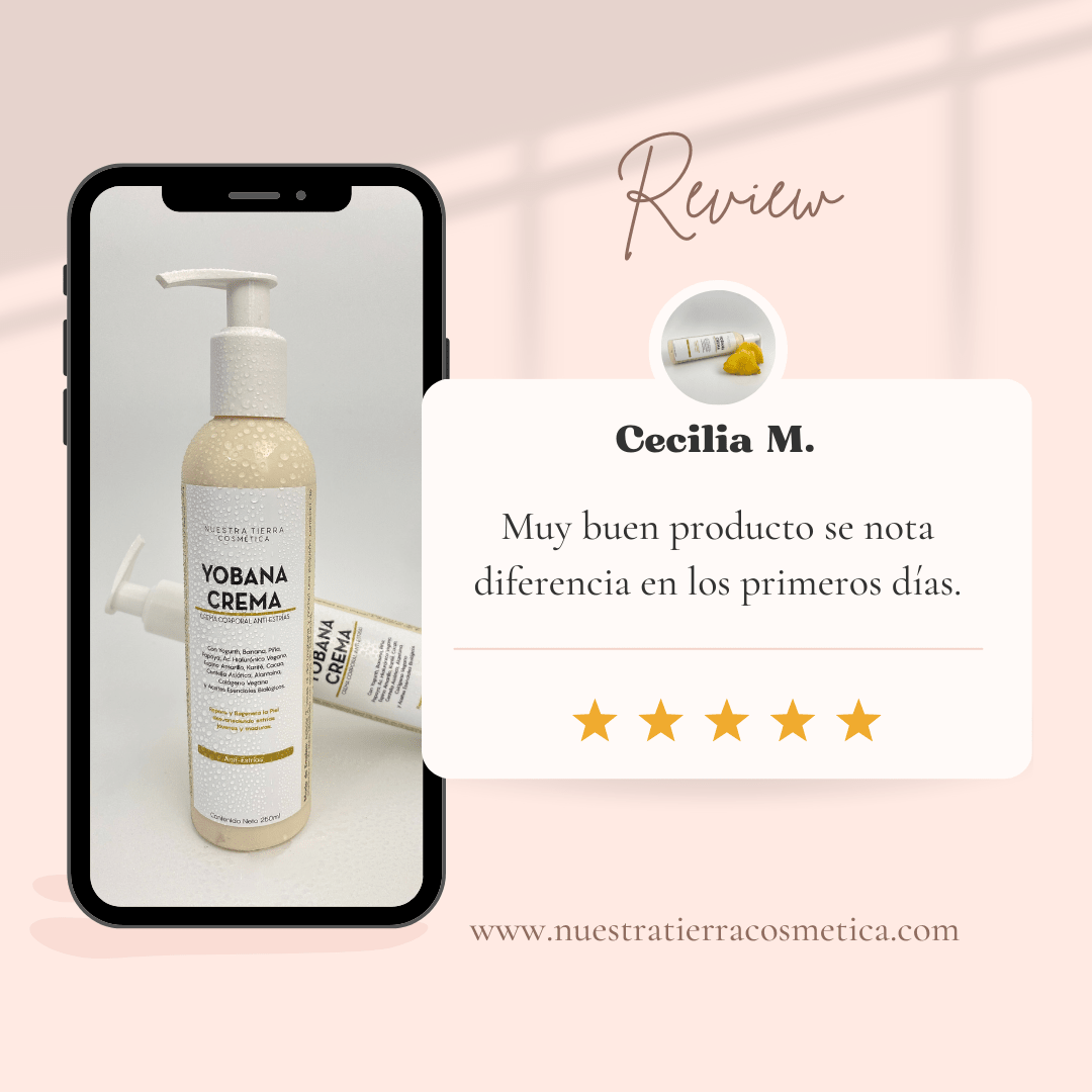 Crema Anti - estrias Regenerante Con Yogurth Y Banana - Nuestra Tierra Cosmética Ancestral