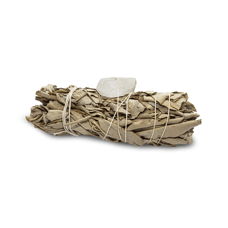 Sahumo Stick Salvia Americana con Cuarzo Blanco - Nuestra Tierra Cosmética Ancestral