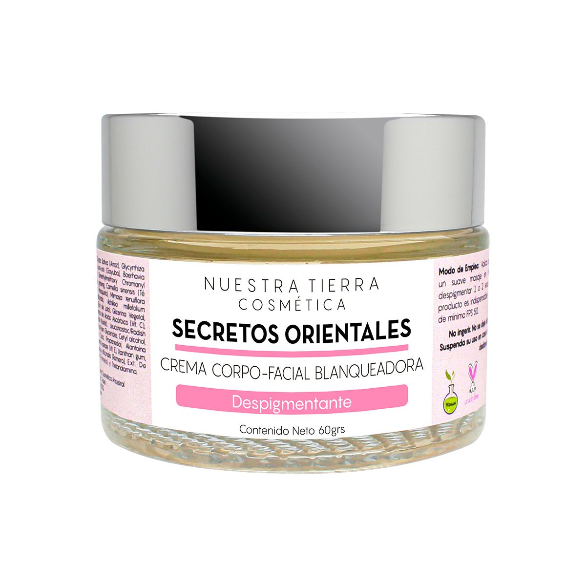 Secretos Orientales Crema Aclarante con Ac. Kojico, Arbutina y Vit. C - Nuestra Tierra Cosmética Ancestral